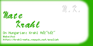 mate krahl business card